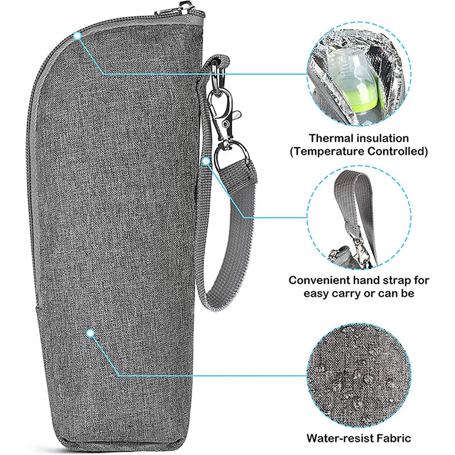 Baby Bottle Insulated Carrier Bag w/ Zipper 4