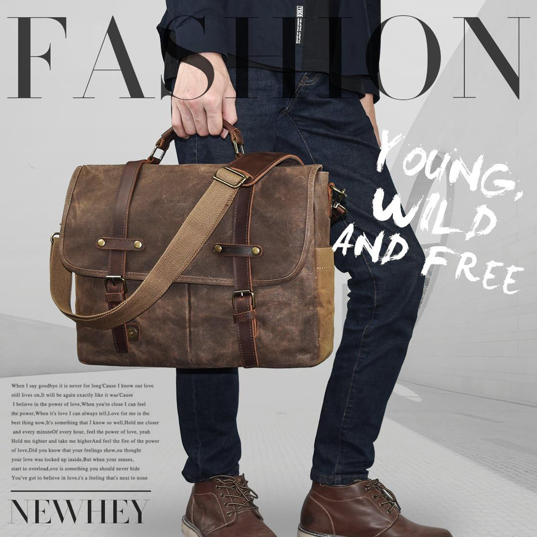 Vintage 15.6" Men's Leather Laptop Messenger Bag 3