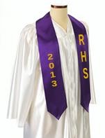 60" Purple Custom Graduation Stole 2