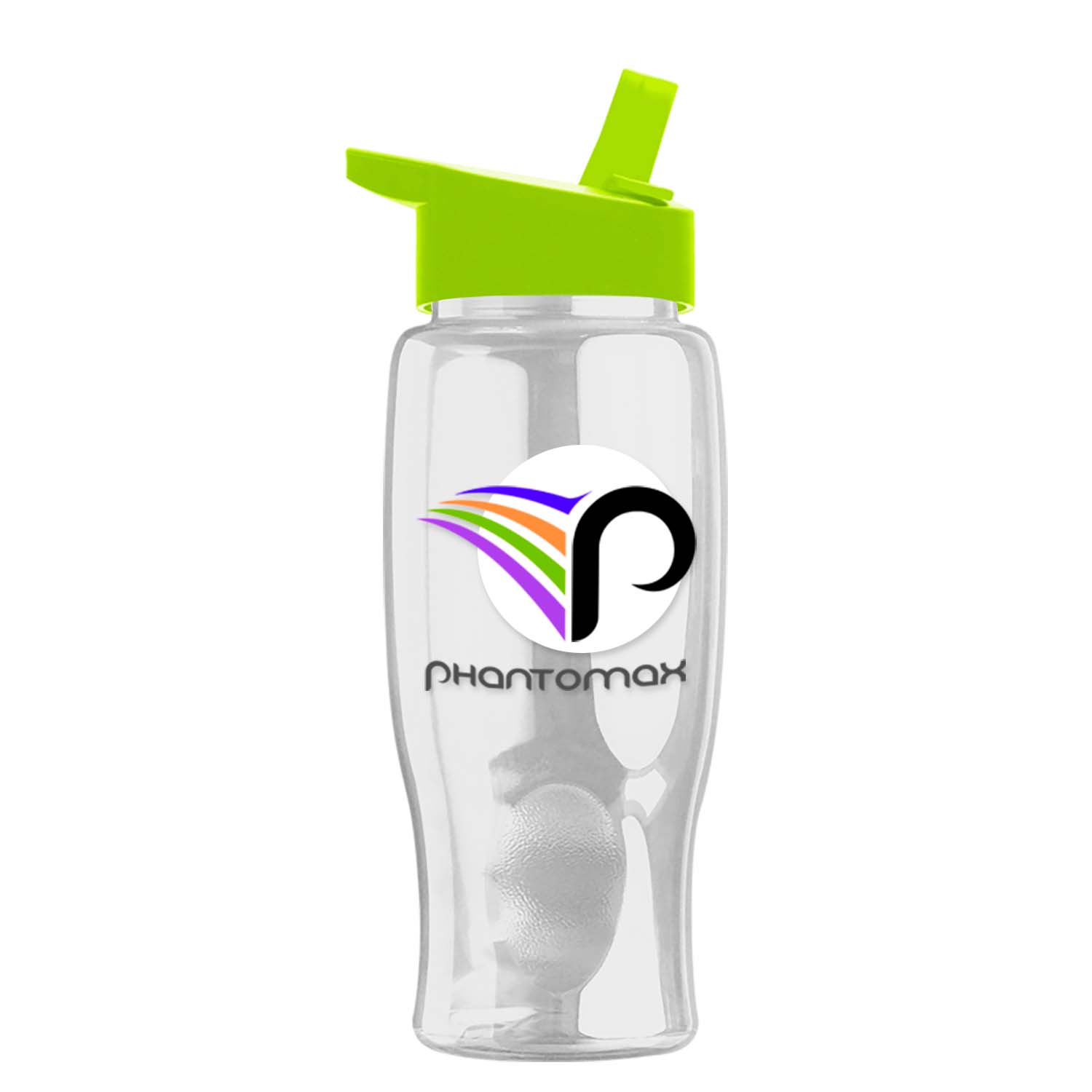 Poly-pure - 27 oz. Transparent Bottle with Flip Straw and Digital Imprint 1