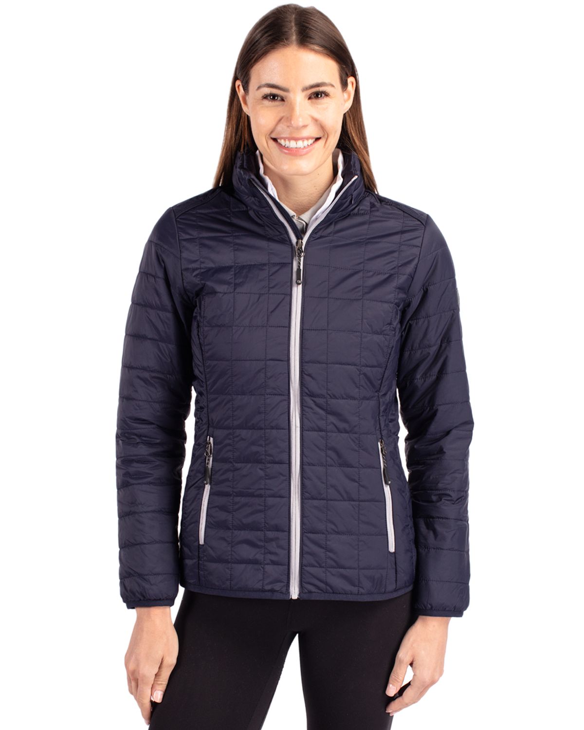 Cutter & Buck Rainier Recycled Insulated Puffer Womens Full Zip Jacket 128