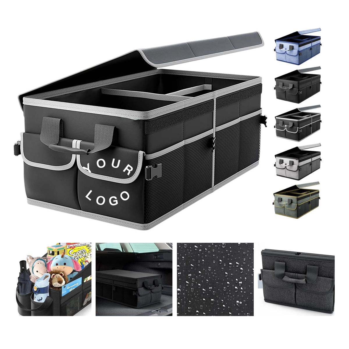 Foldable Car Storage Box with Compartments 8