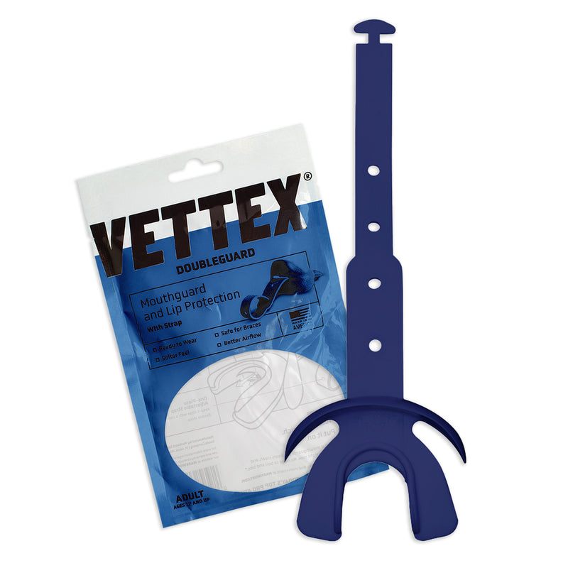 Vettex Football Doubleguard Mouthguard Breathable Doubleguard with Lip Protection and Strap - Adult 2