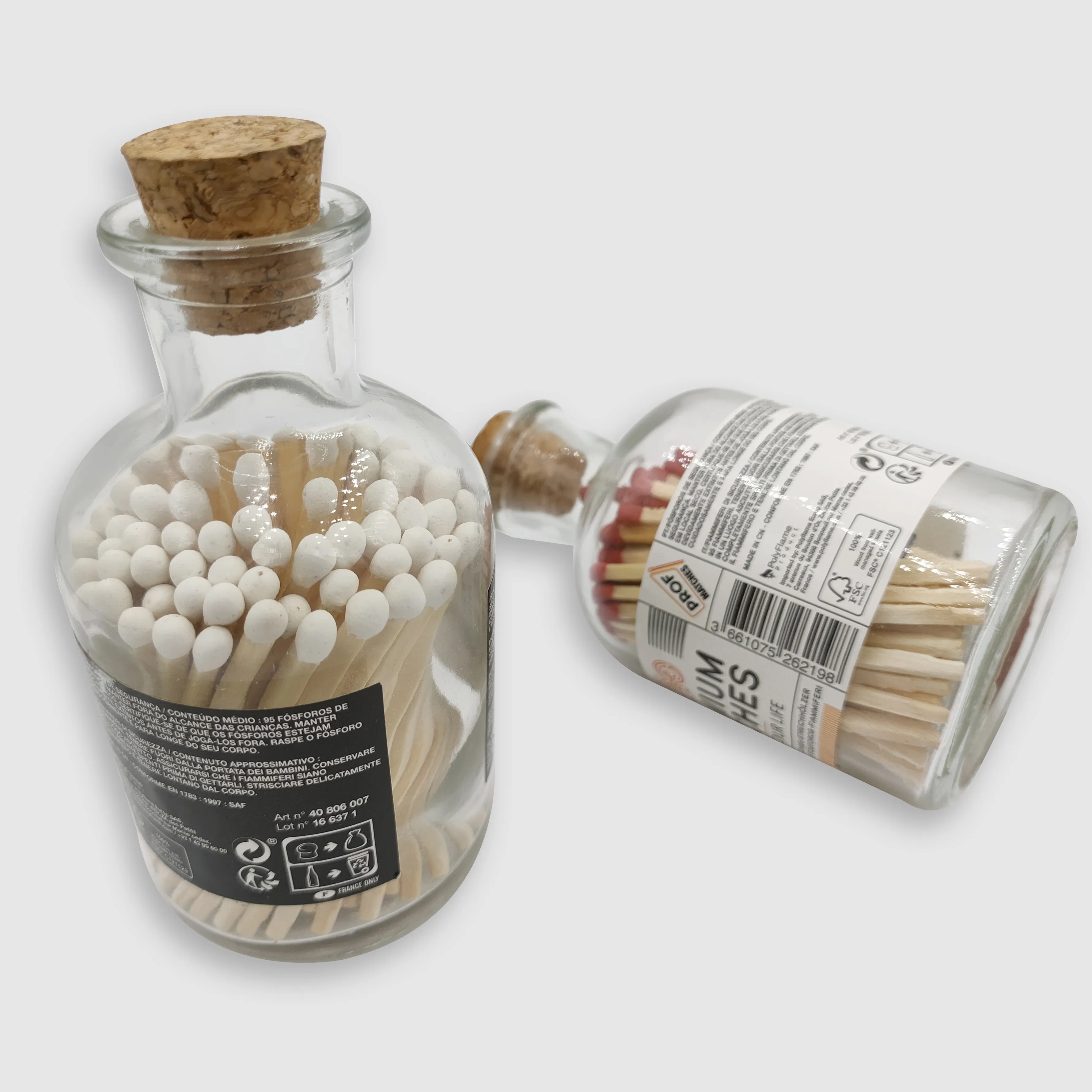 Custom logo Glass matchtick jars-france #10 5