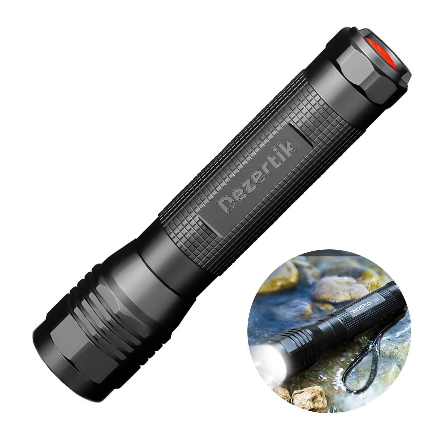 High Power Zoomable LED Flashlight - IP67 Waterproof & 4*AA