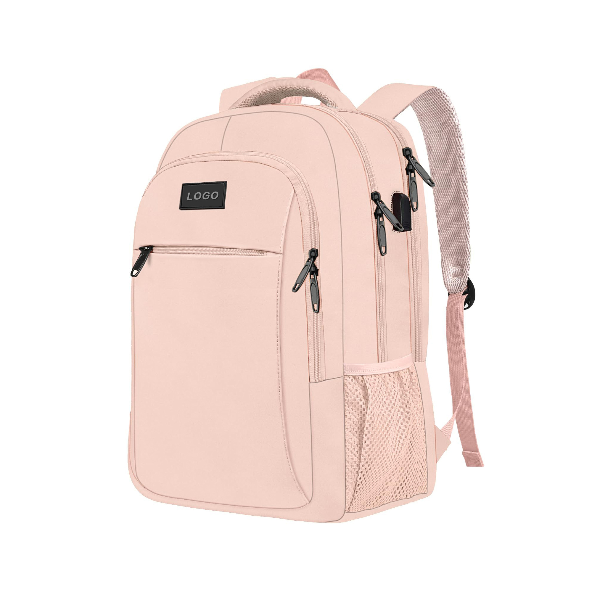 Nylon Travel Laptop Backpack With Padded Strap 14