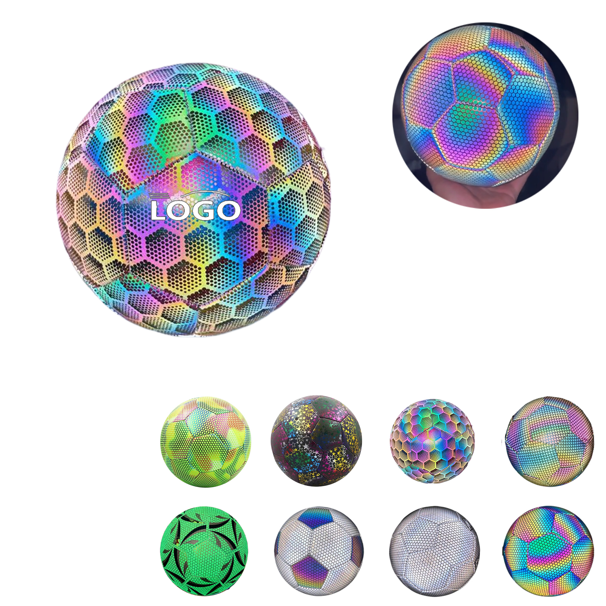 Reflective Glow Soccer Ball Size 5/4 3