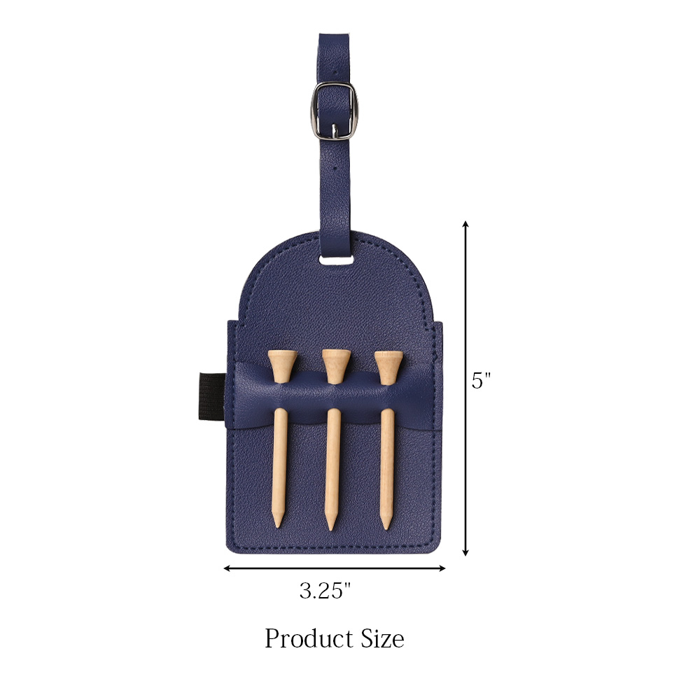 Portable Vegan Leather Golf Tee Bag Holder 6