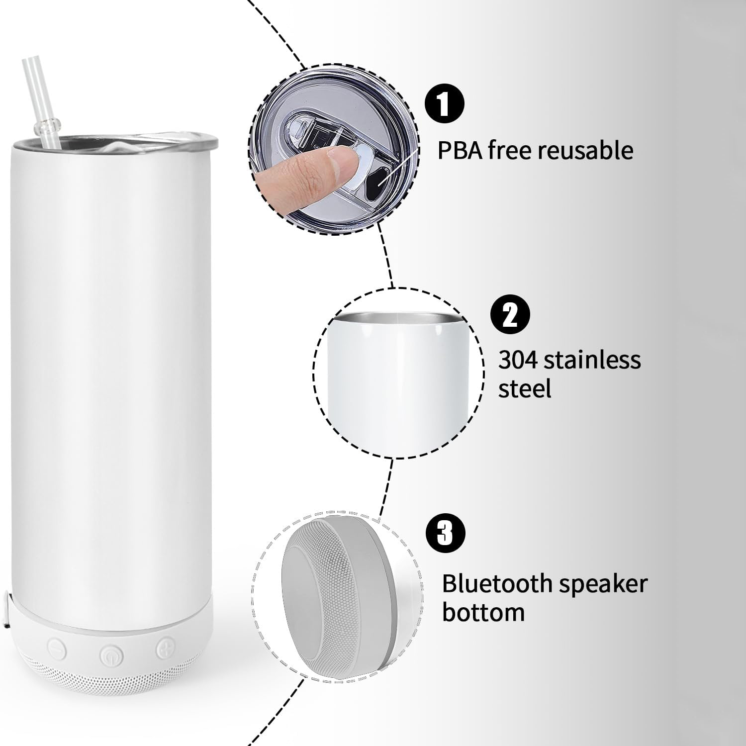 20Oz Music Speaker Mug With Straw 4