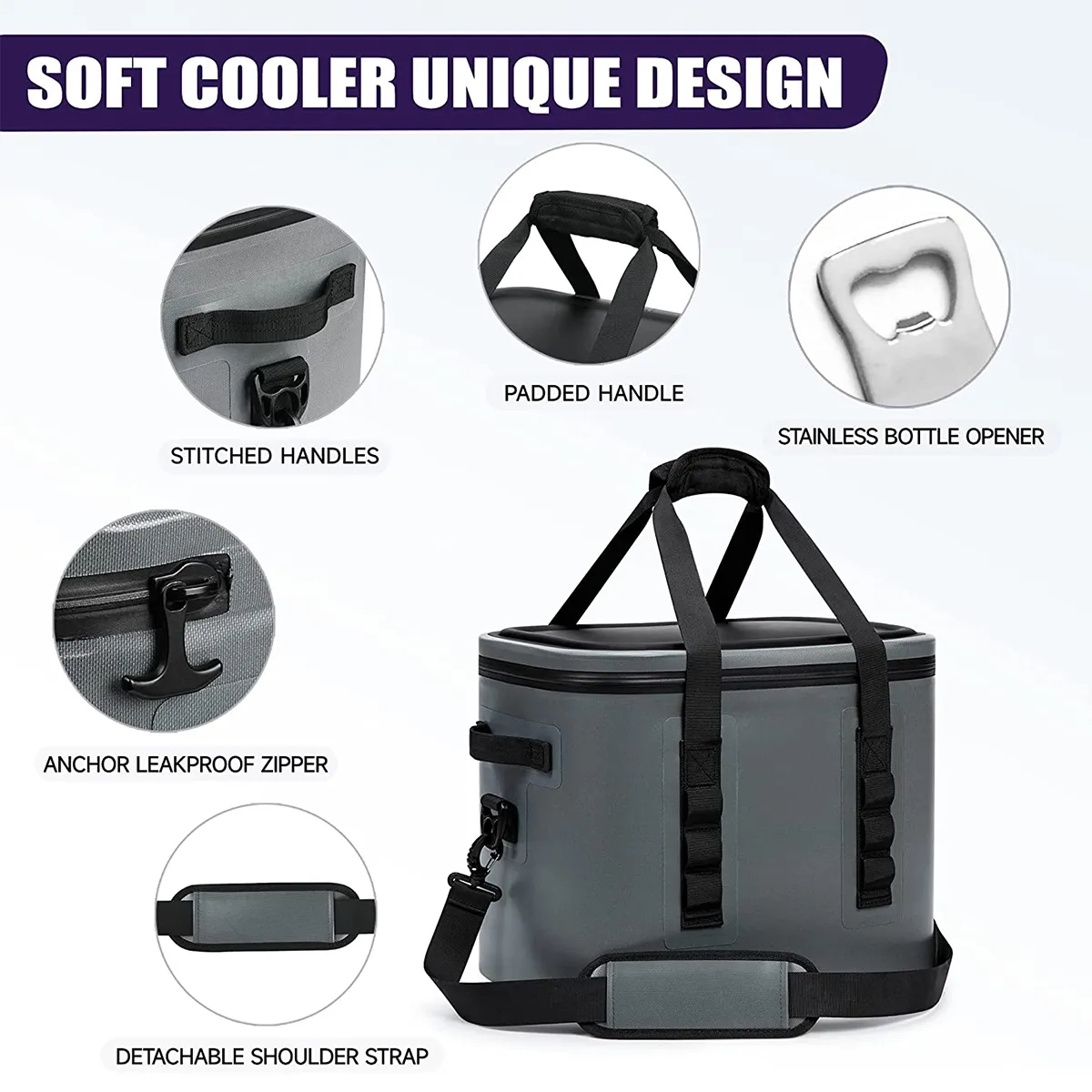 30 Cans Soft Waterproof Leak Proof Insulated Cooler Bags 8