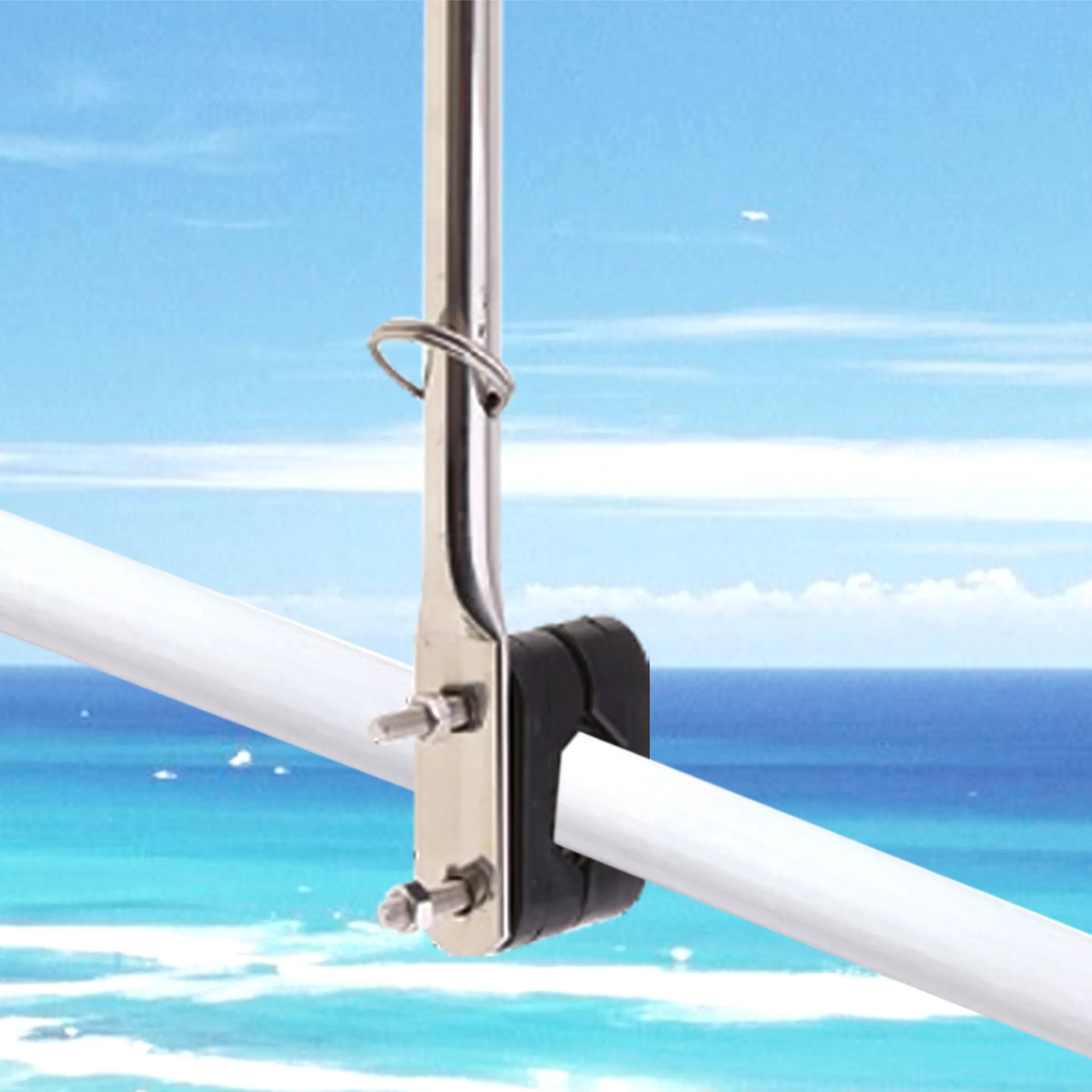 15" Stainless Steel Boat Flag Pole - Style A 8