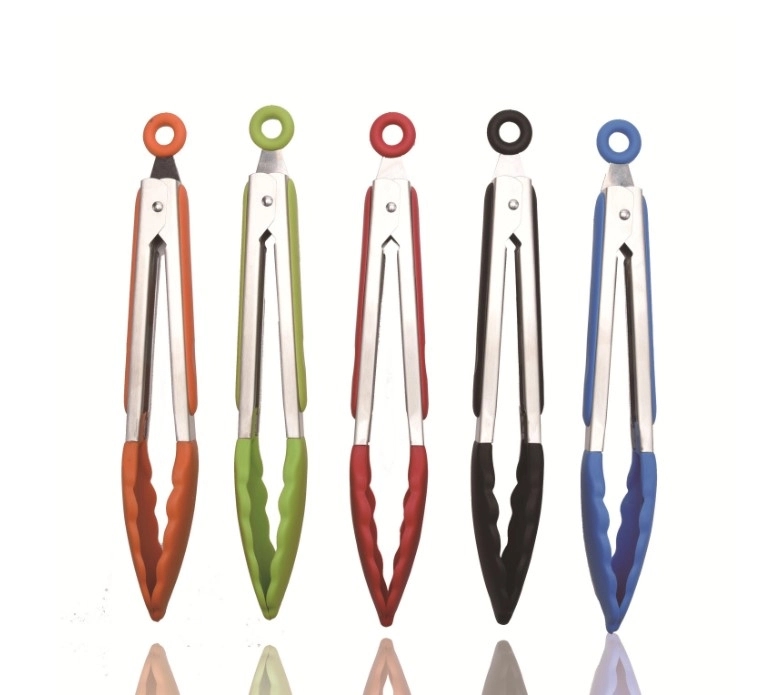 Stainless Steel Silicone Heat Resistant Cooking Tongs 2
