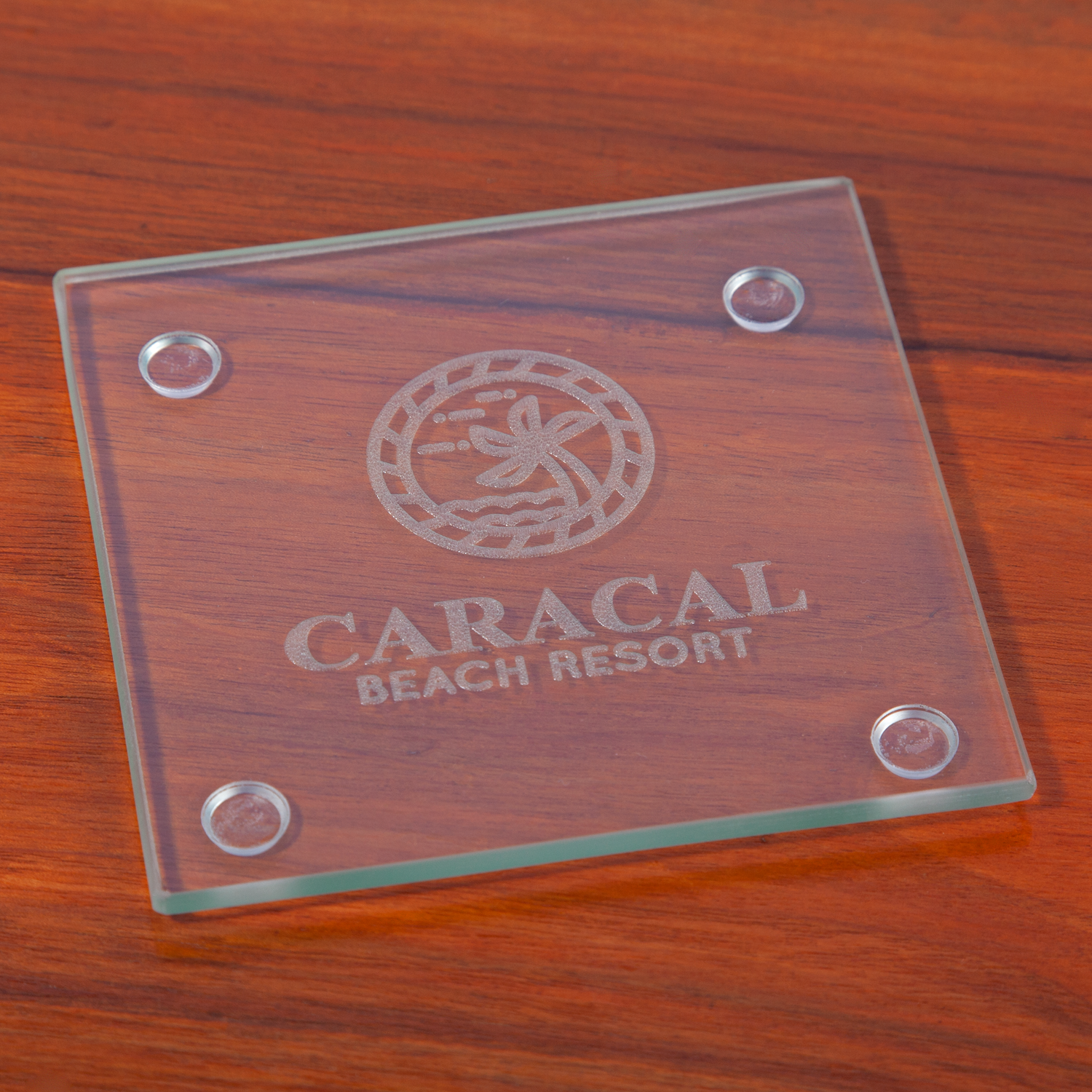 4" Glass Square Coaster (2 Color Imprint) 3