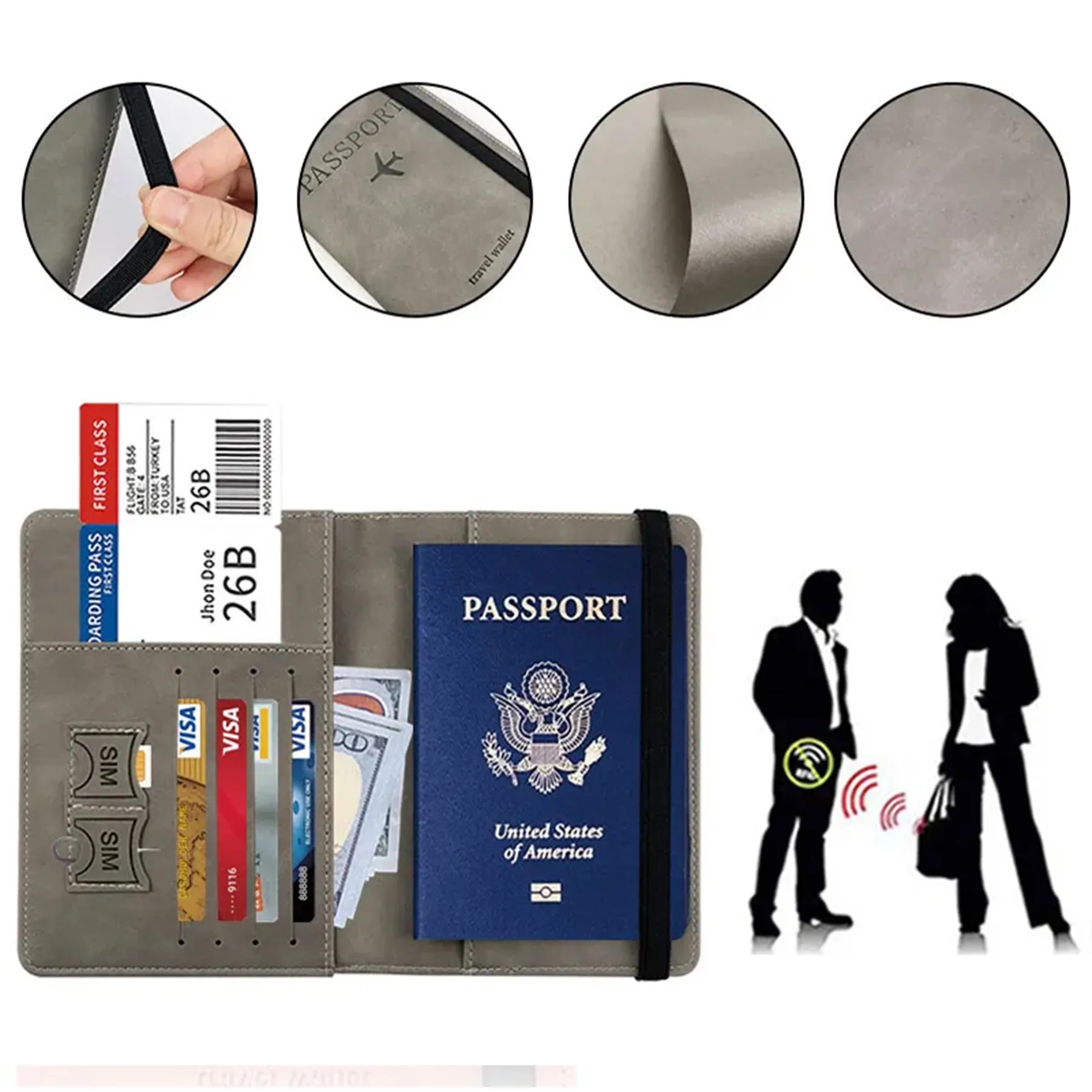 PU Leather Passport Holder Set 2