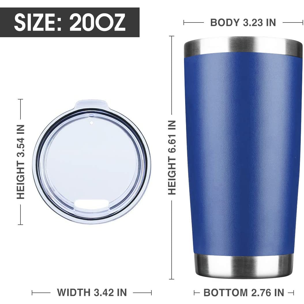 20oz Tumbler Stainless Steel Vacuum Insulated Mug with Lid, Double Wall Travel Mug, Durable Powder 3