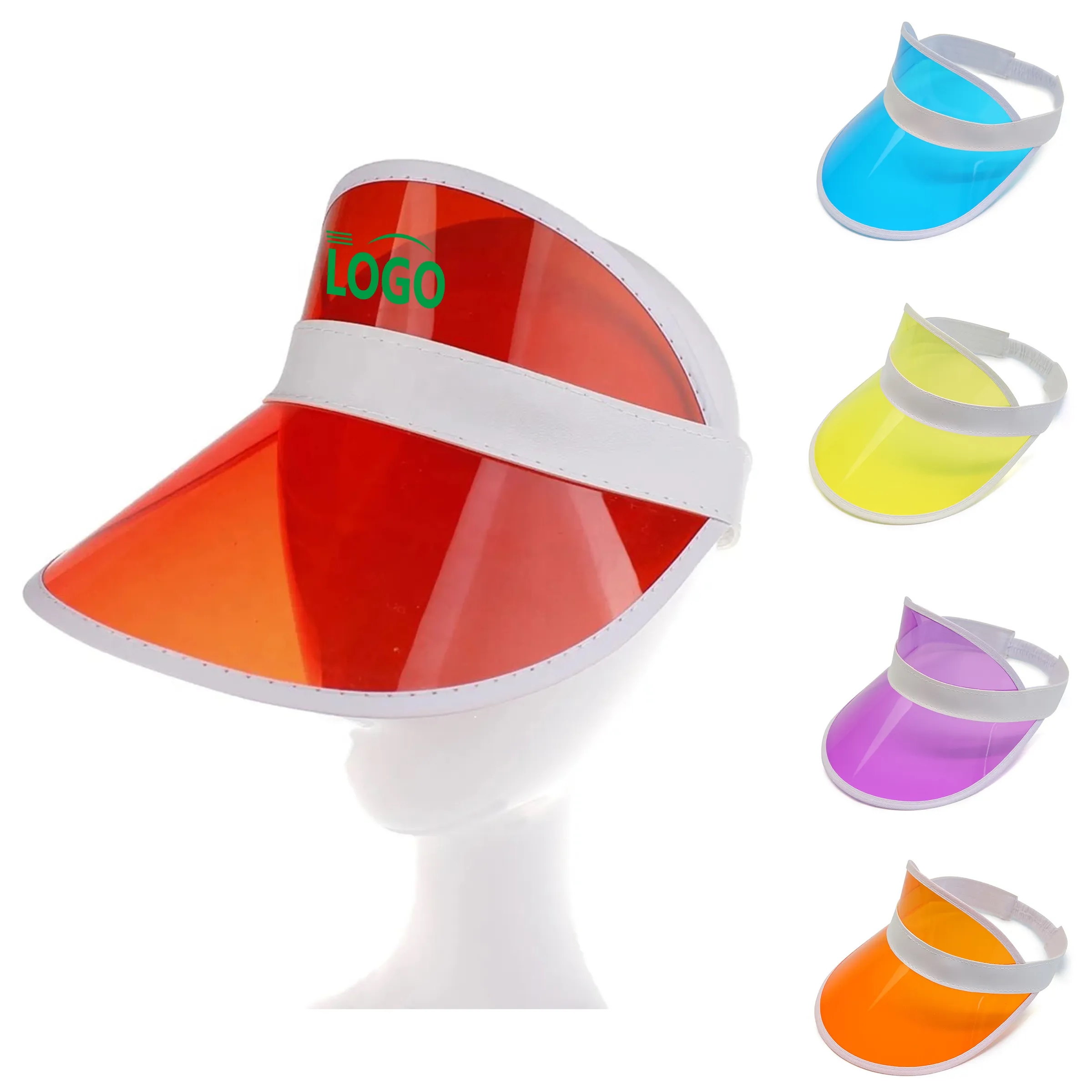 Colorful PVC UV Protection Summer Visor - Stylish Sun Shield 2