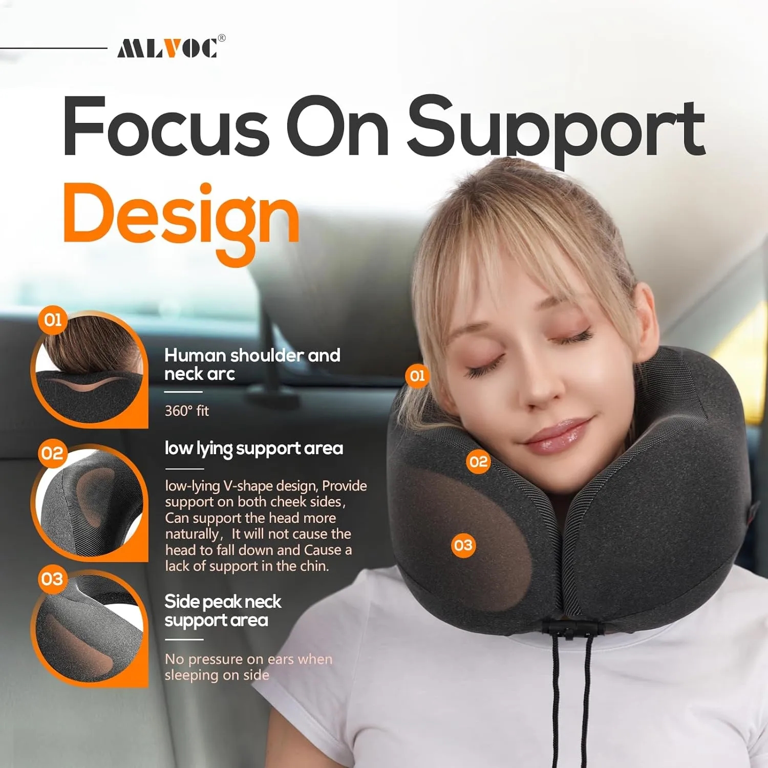 U-shaped Pure Memory Foam Travel Pillow & 4 Pieces Set 8