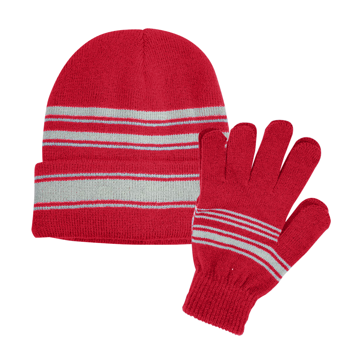 Cuff Beanie and Gloves Set 3