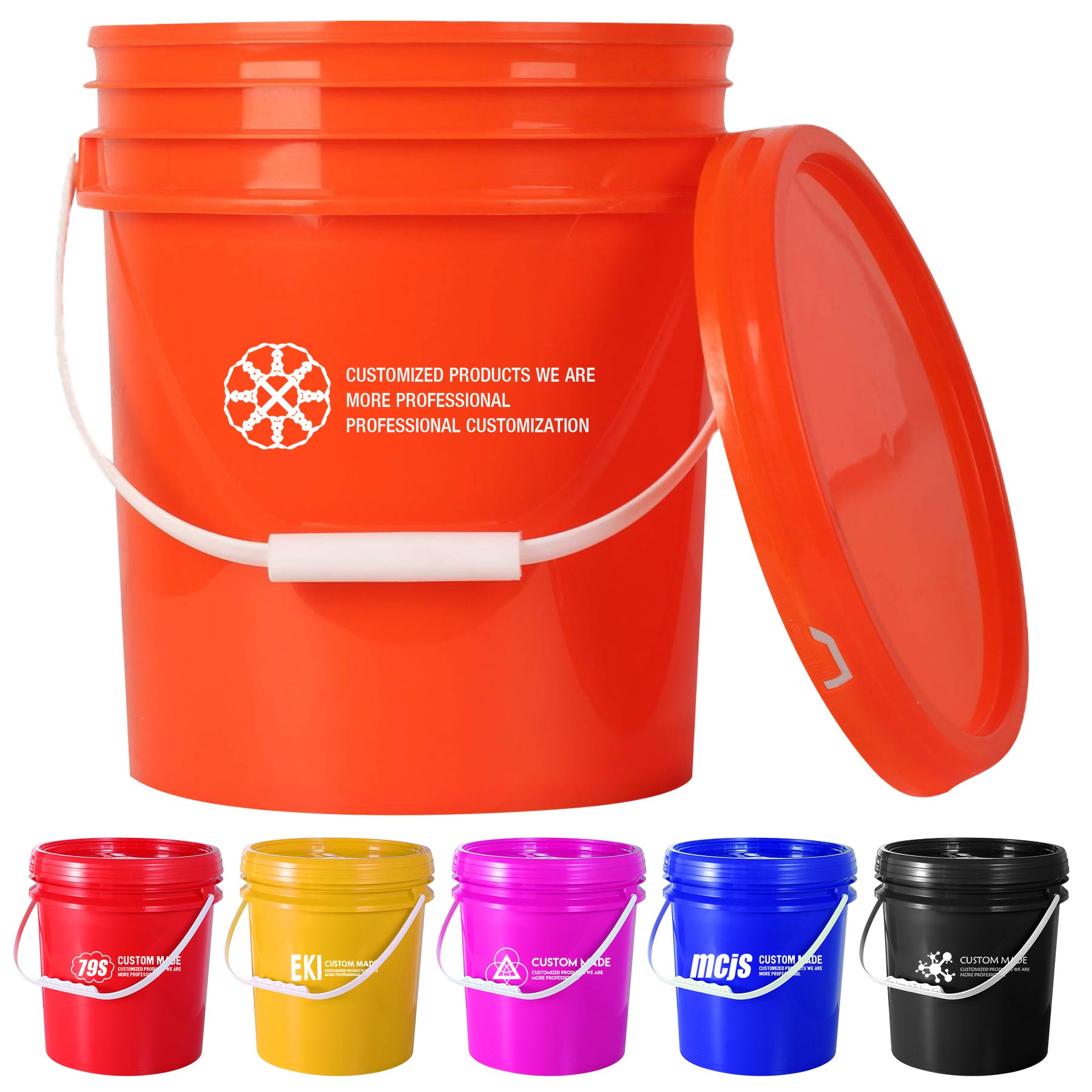 5 Gallon Round Plastic Seal Bucket With Handle 1