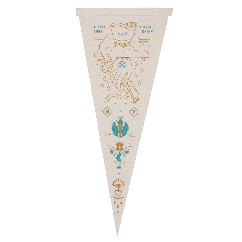 12" x 30" White Felt Pennant 15