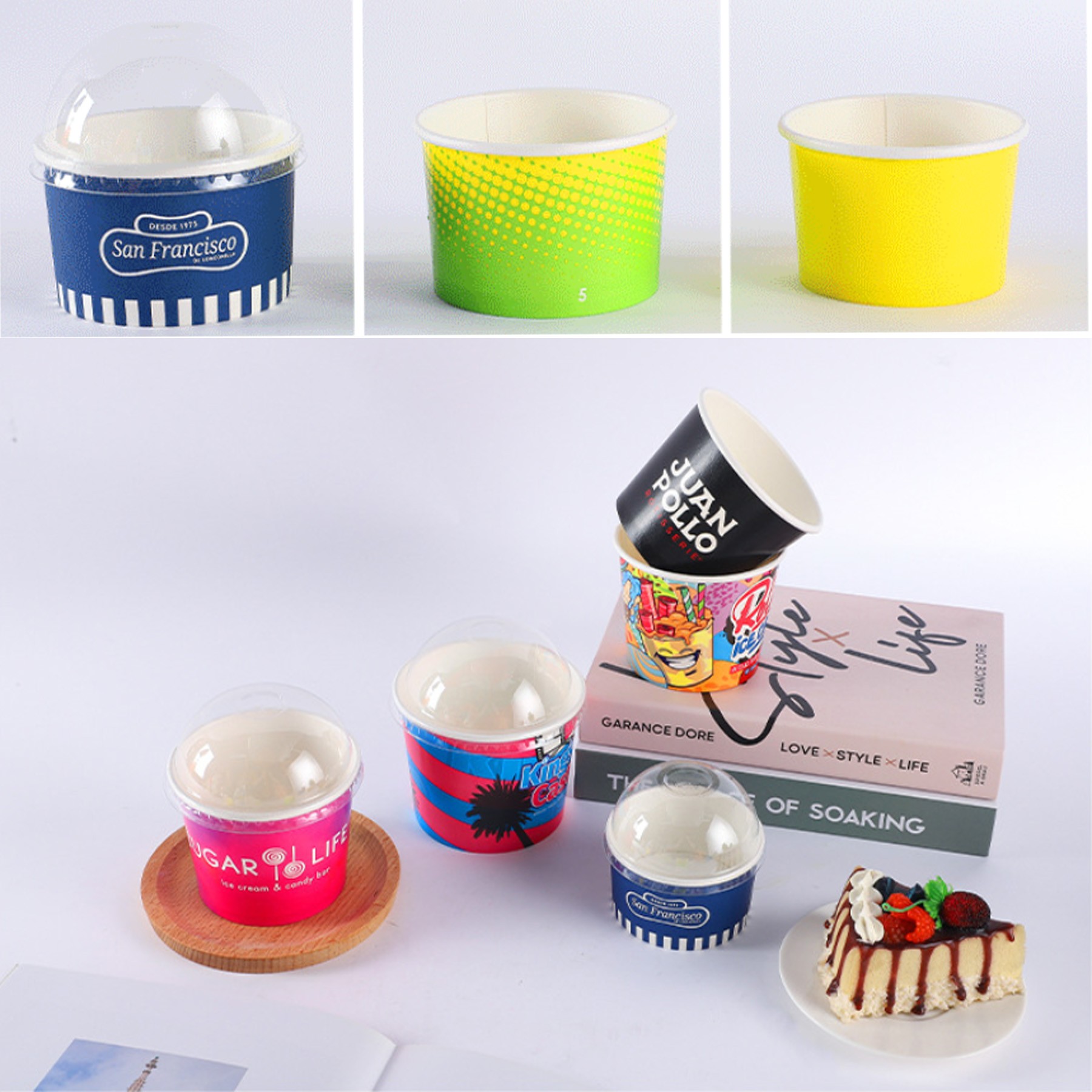 5 Oz. Custom Ice Cream Paper Dessert/Food Cup 2