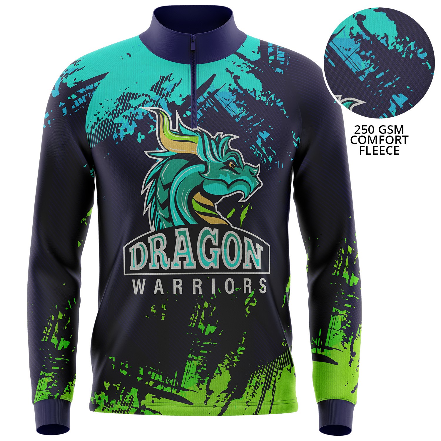 All Weather Unisex 250 GSM lightweight Comfort Fleece Full Color Half Zip Sweatshirt 3