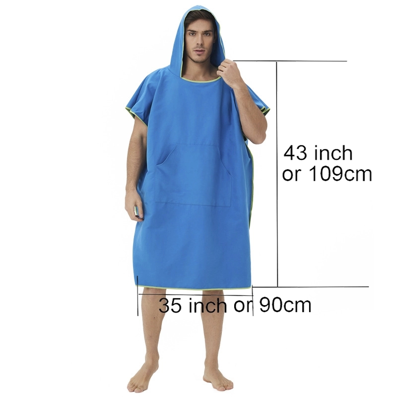 Quick-Drying Surf Poncho Robe With Hood And Front Pocket 3