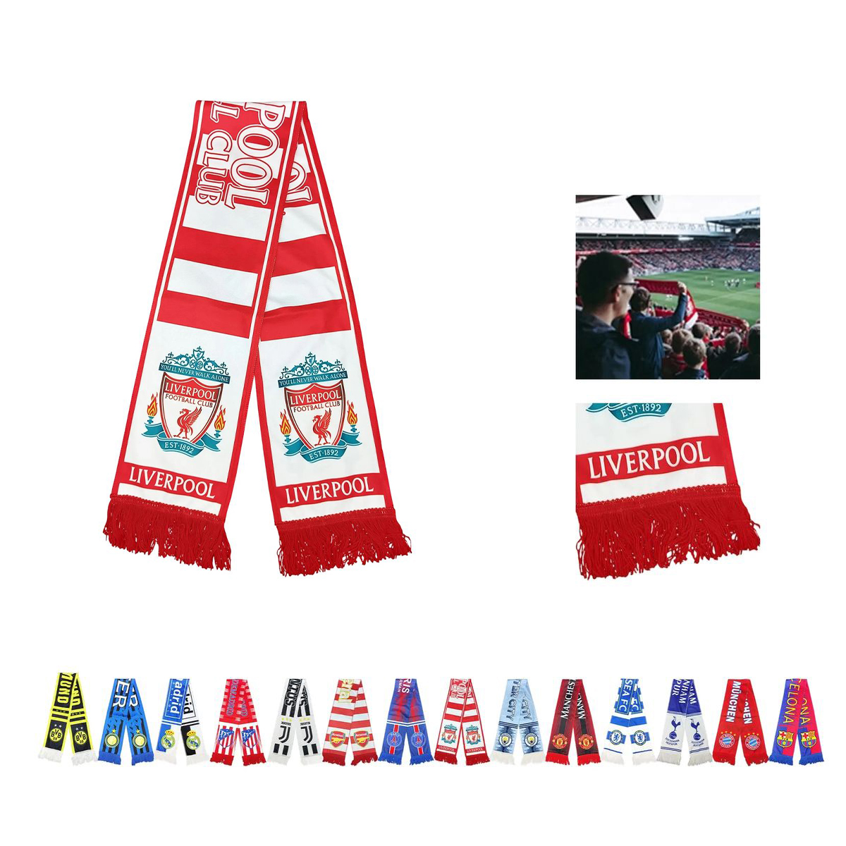 Long Polyester Fan Scarf for Stadium Wear 4