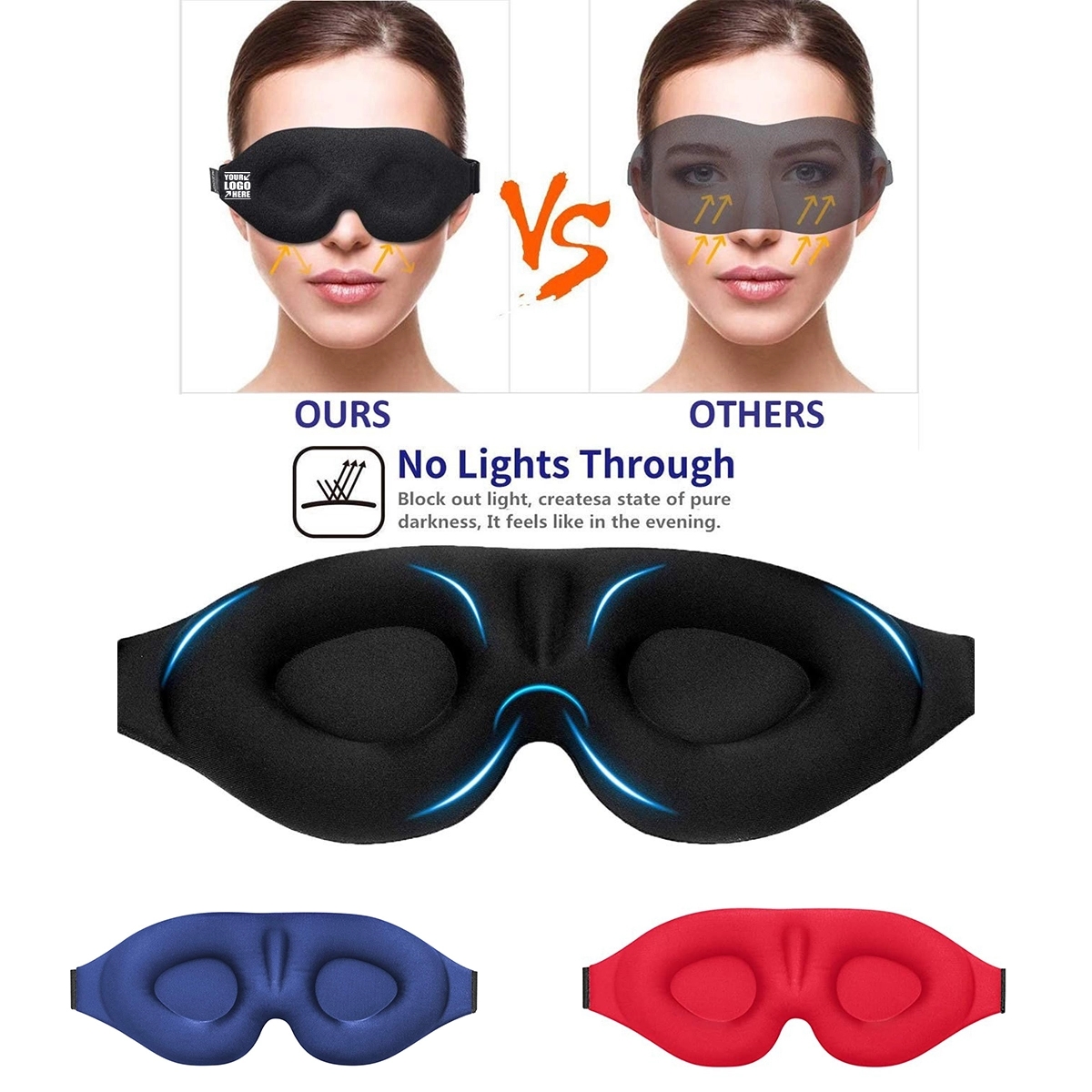 Concave Molded Night Sleep Eye Mask Shade Cover for Travel 2