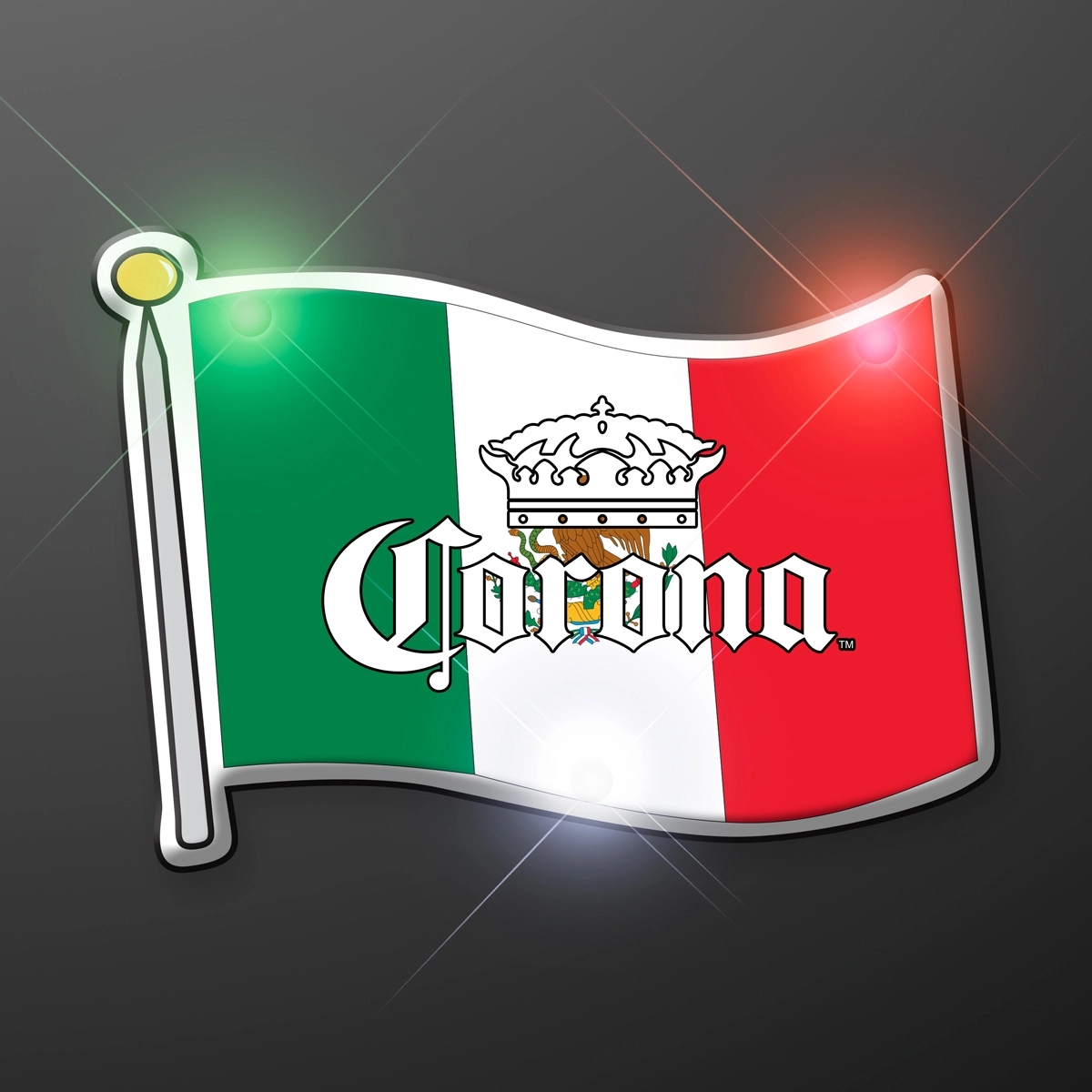 Mexican flag flashing pin blinkies 4