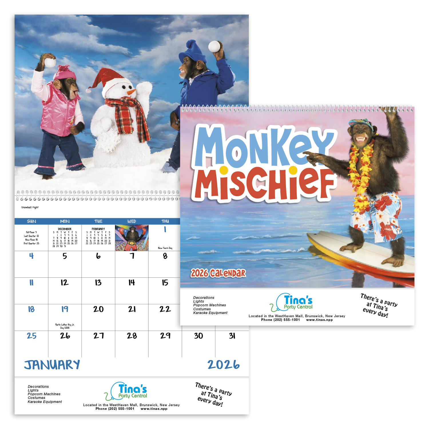 Good Value™ Monkey Mischief - Spiral Calendar 11