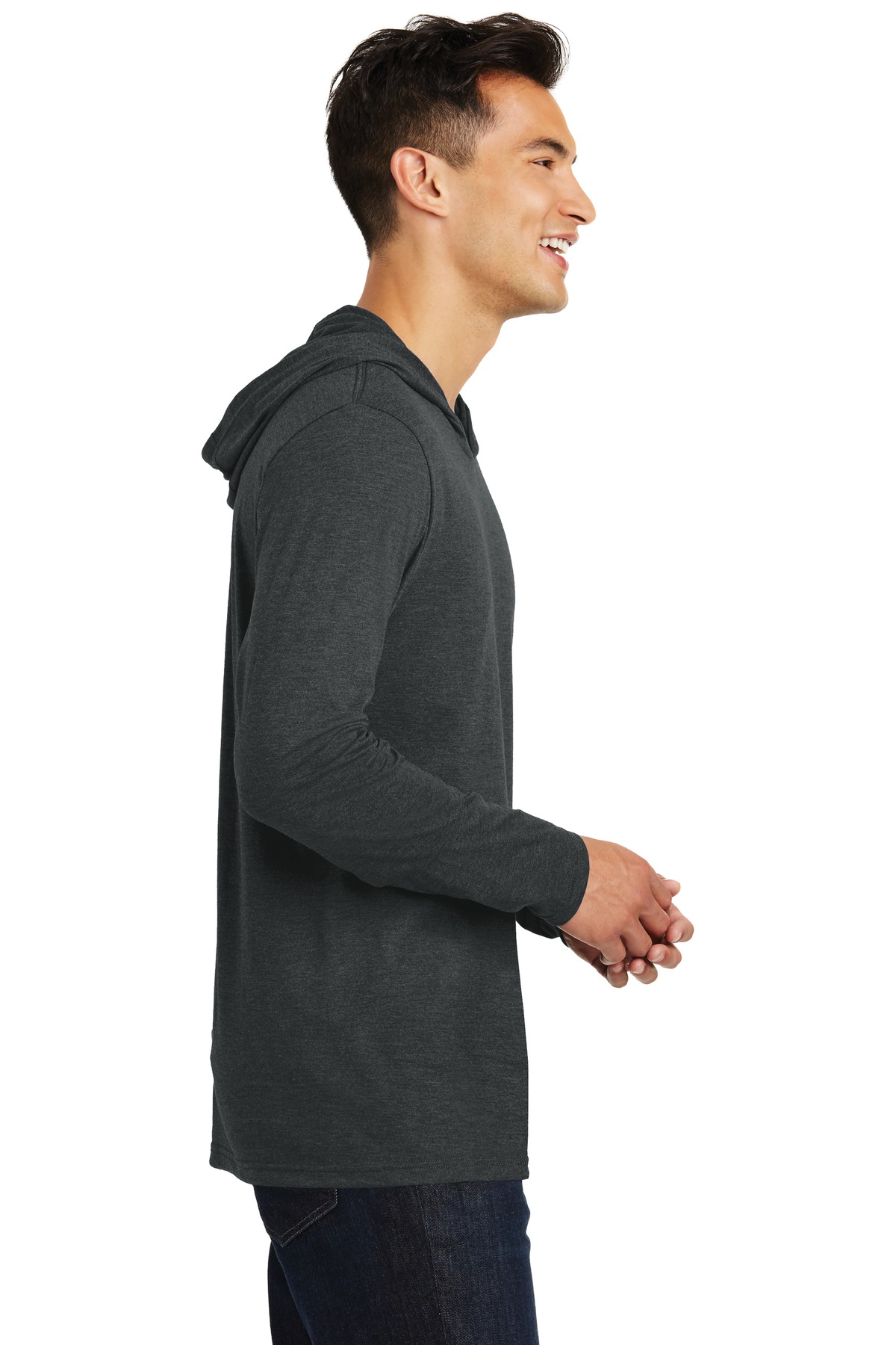 District Perfect Tri Long Sleeve Hoodie. DM139, custom hoodie or sweatshirt with logo imprint 5