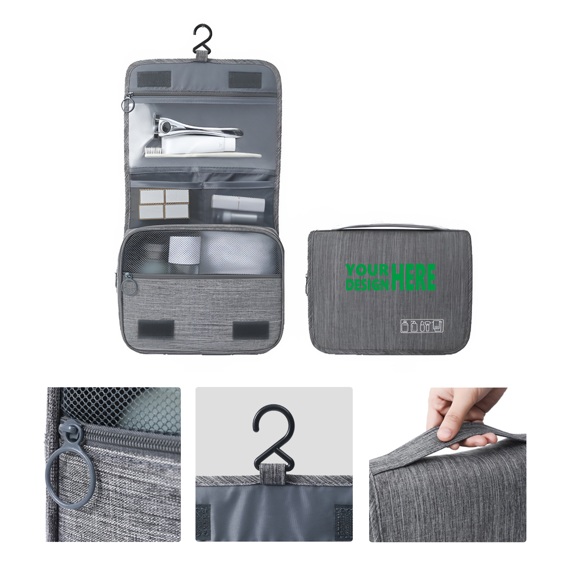 MOQ50 Hanging Travel Toiletry Bag with Dry Wet Separation 2