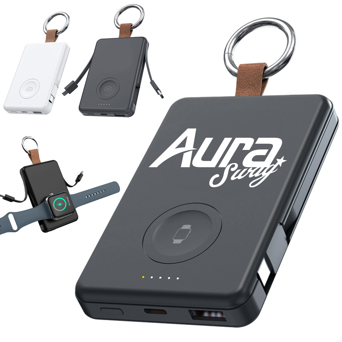 3-in-1 Wireless Power Bank Customizable Luminous Logo