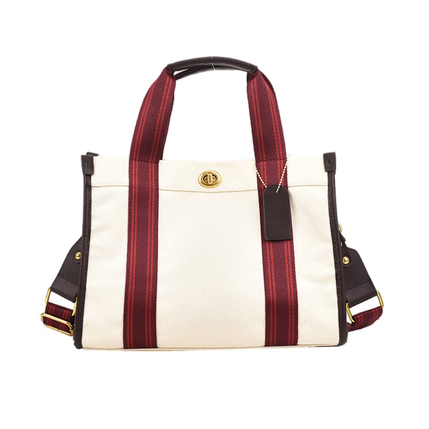Canvas Tote Bag Retro Fashion Color Clash for Women 5