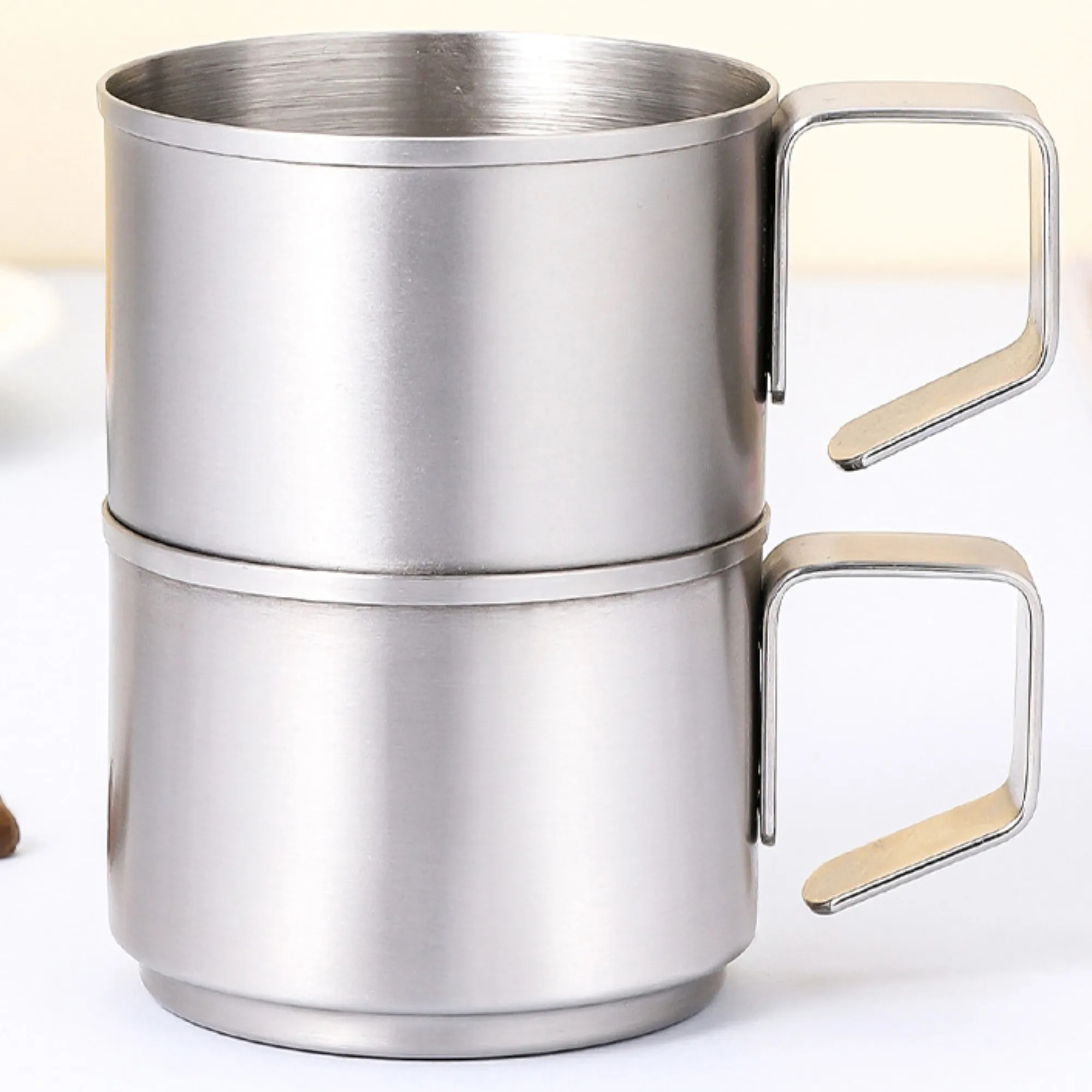 4 Oz Mini Stainless Steel Coffee Cup Mug With Handle 2