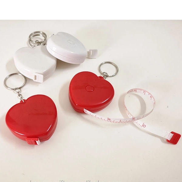 Custom Heart Shape Tape Measure Keychain 2