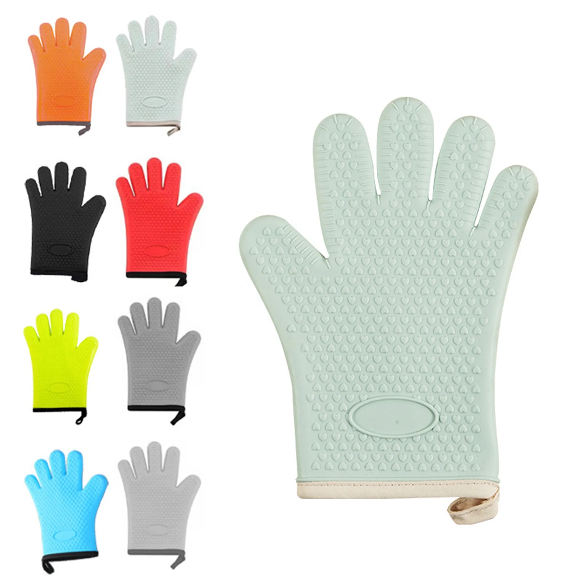 Silicone Five-Finger Heat Resistant Oven Mitts
