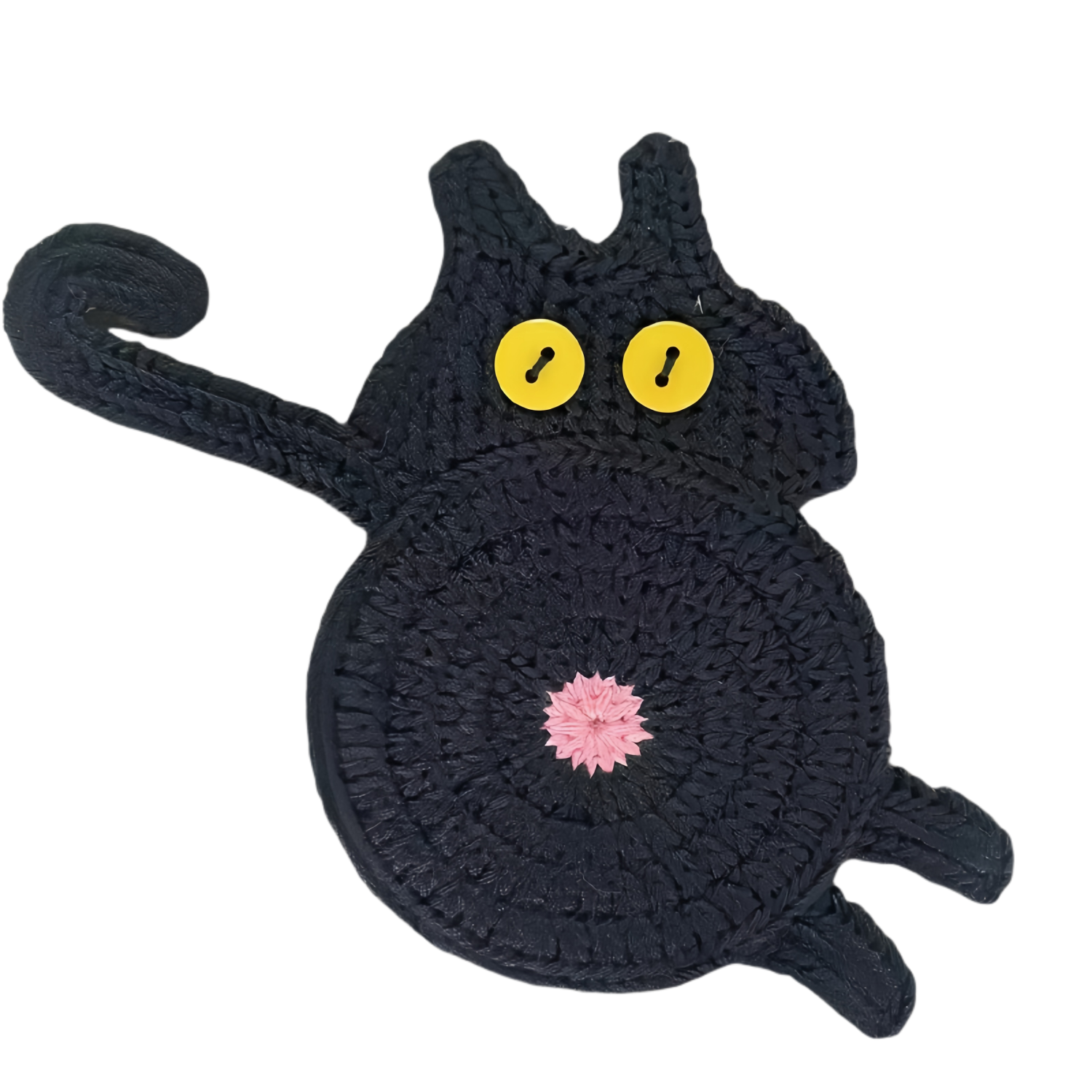 Fun Cat Butt Knitted Coaster 9