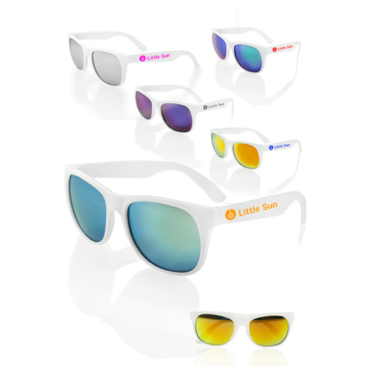 Color Lens Sunglasses with White Frame 6