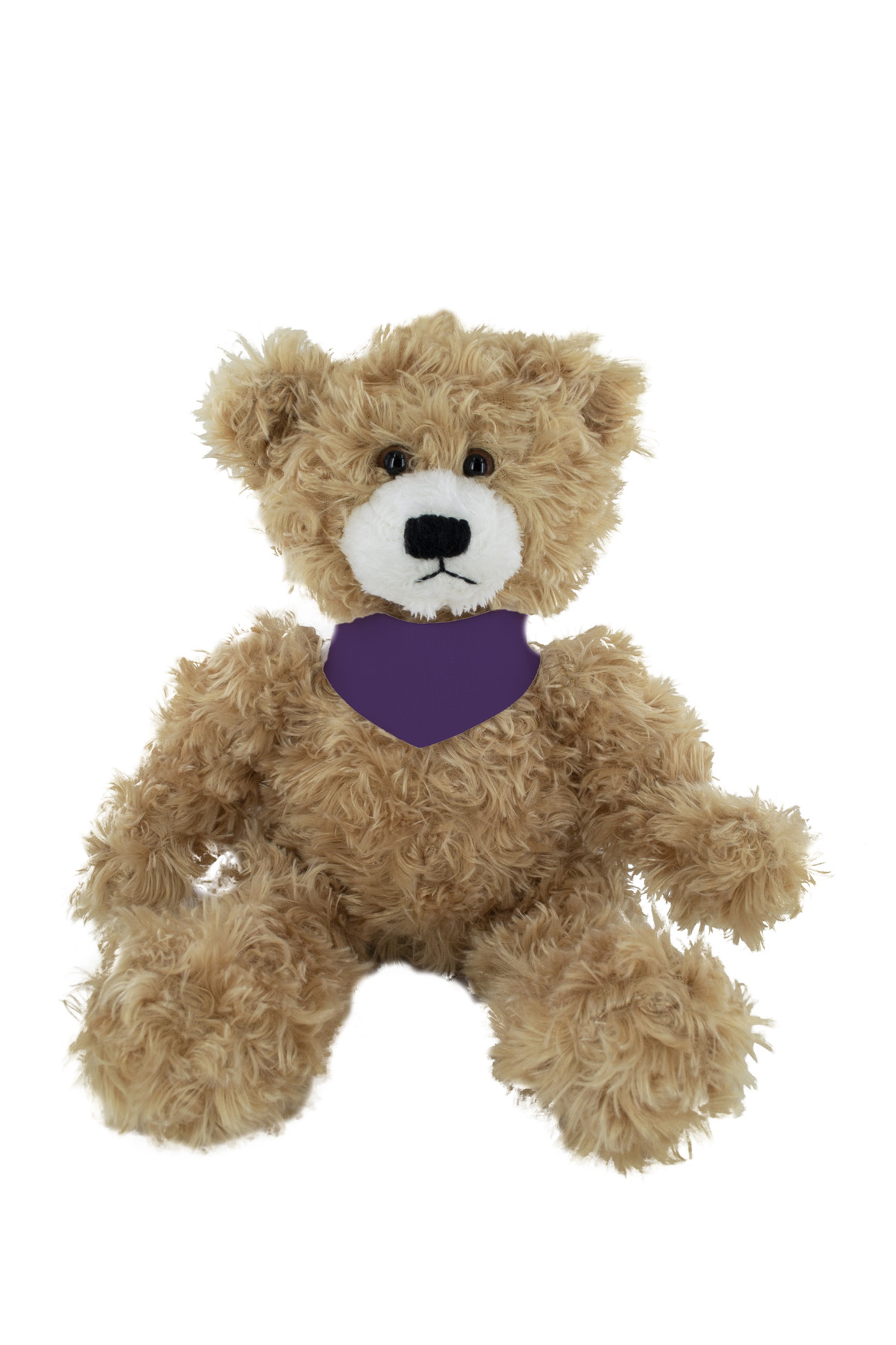 soft plush Beige Brandon Bear  with bandana