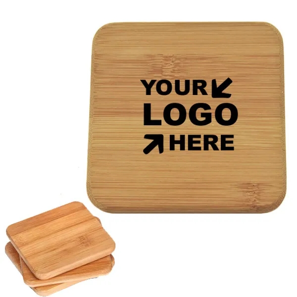 Square Natural Bamboo Coasters 5