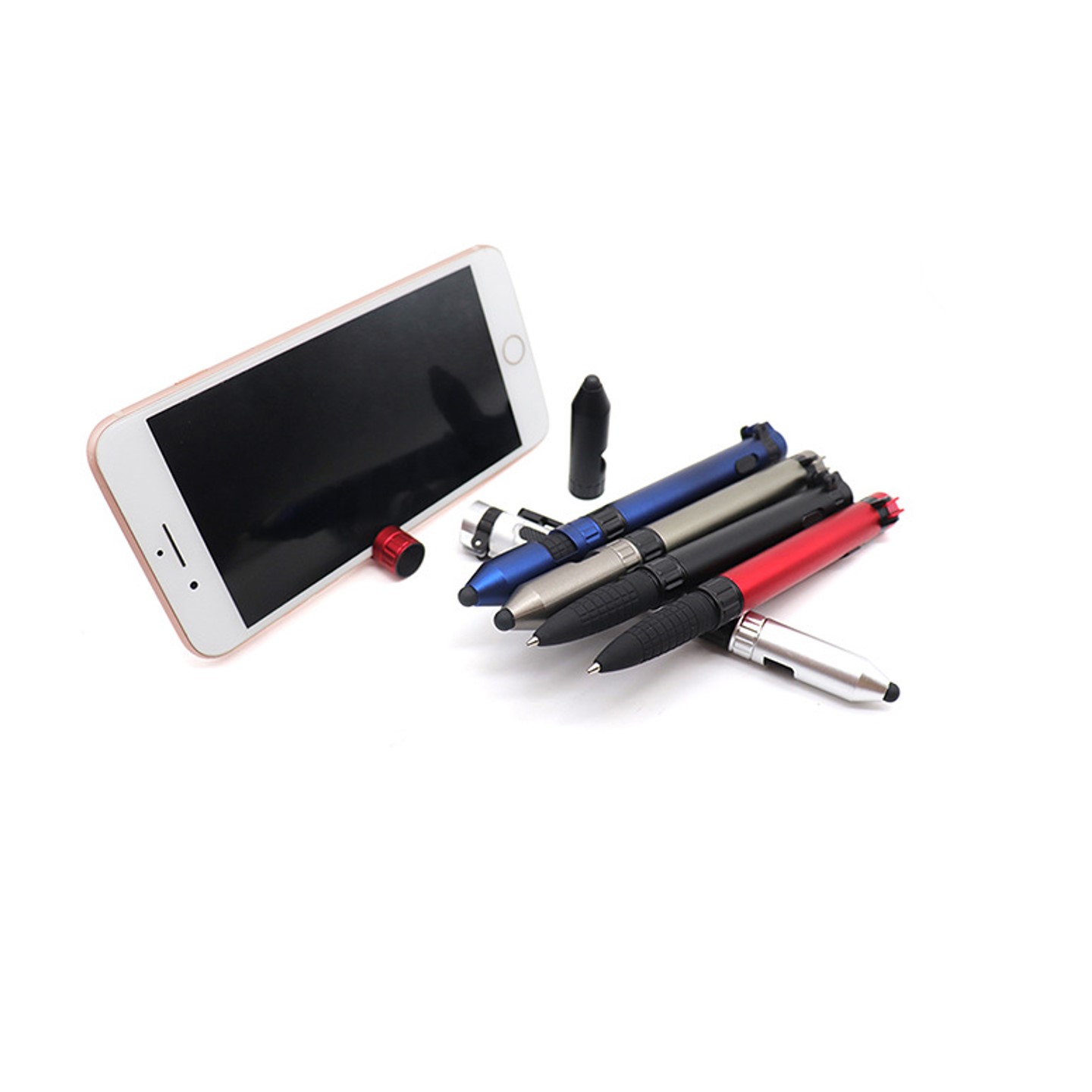 6 in 1 Military Pen with Stylus, Phone Stand, Compass Screwdriver,Torch & Tools 6