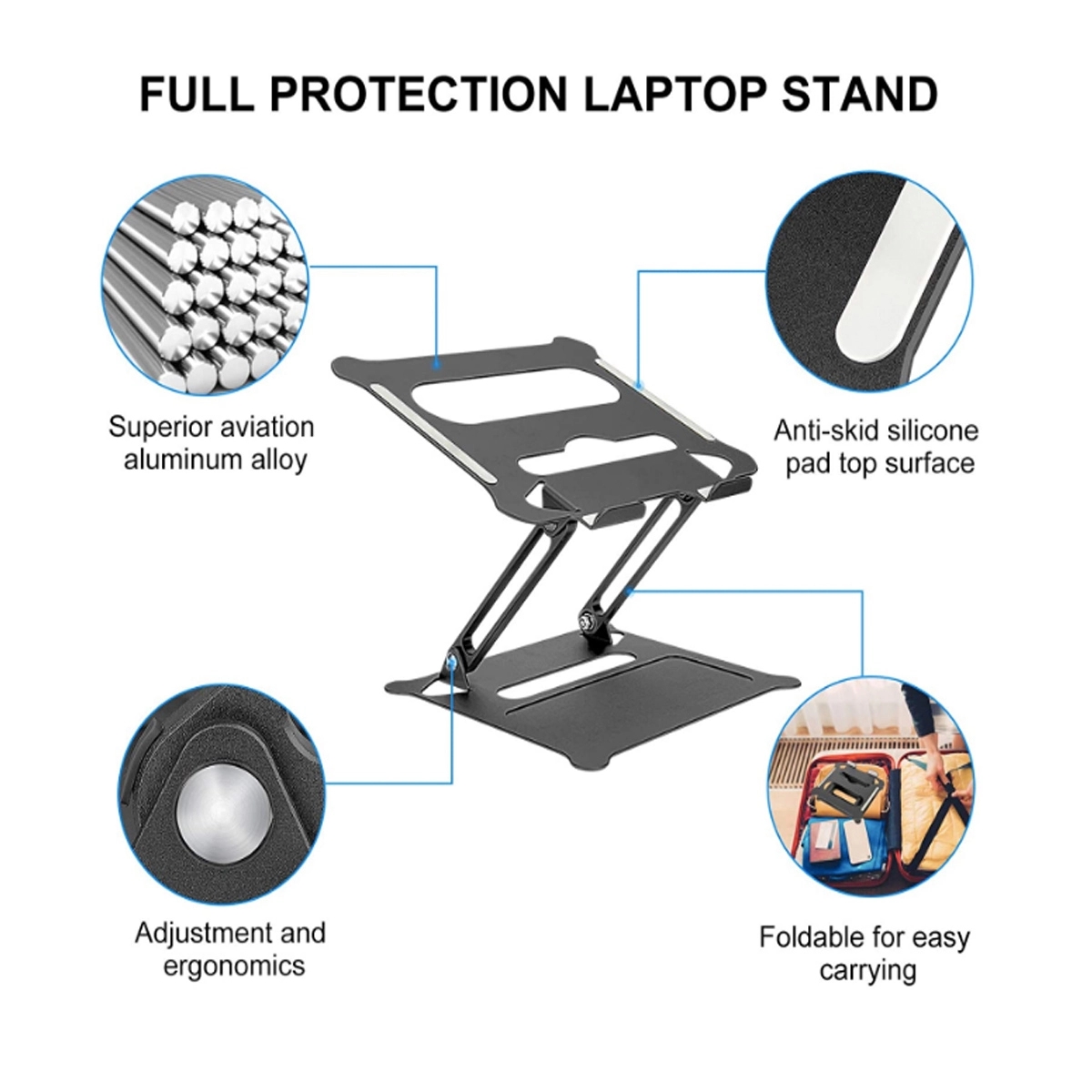 Adjustable Laptop Stand for Desk Riser Holder Notebook Stand 5