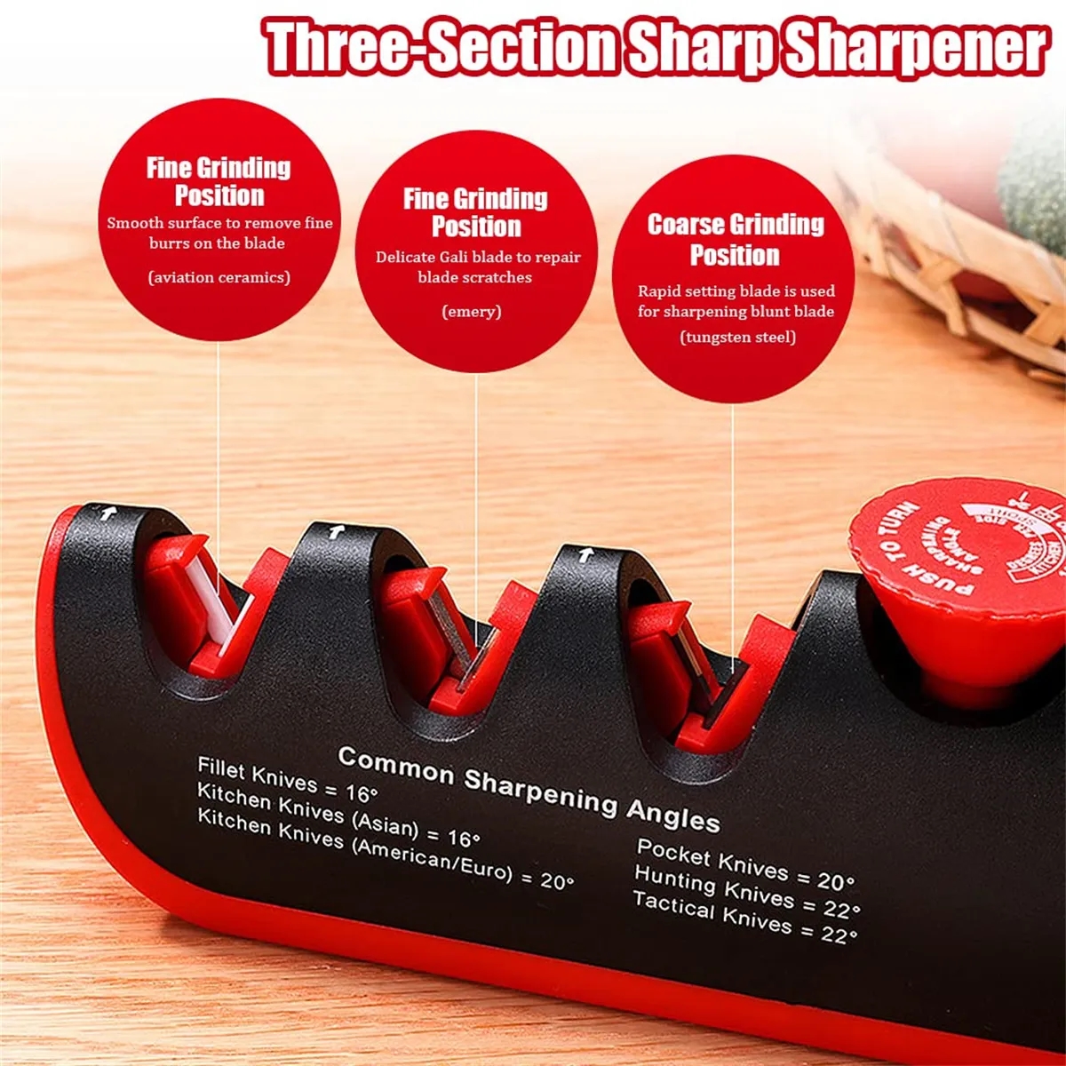 4-in-1 Manual Knife Sharpener with Adjustable Angle Knob 4