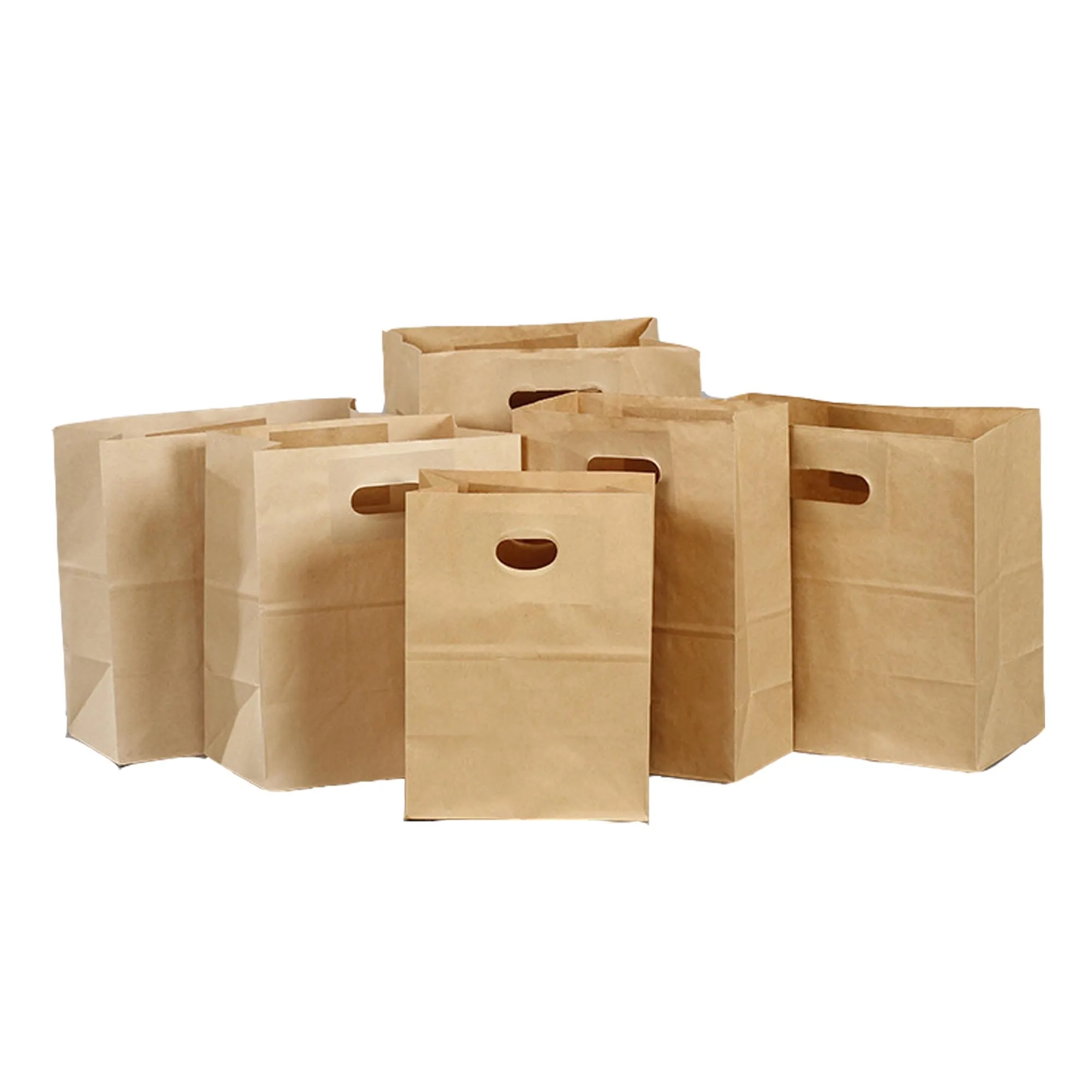 Custom Full Color Kraft Paper Brown Shopping Bag MOQ50pcs 2