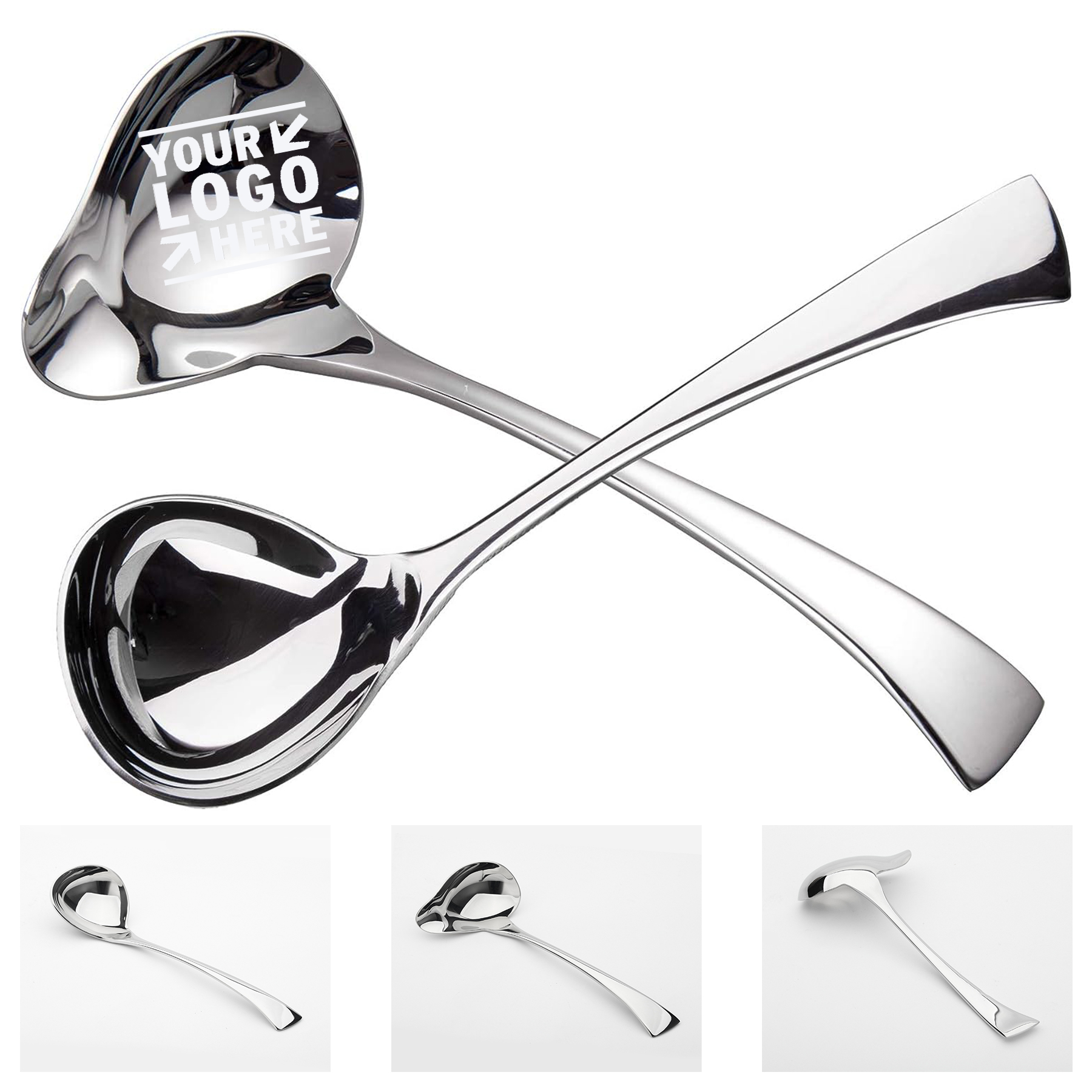 2 Pieces Sauce Serving 18/10 Stainless Steel Small Mini Gravy Ladle Drizzle Spoon 2