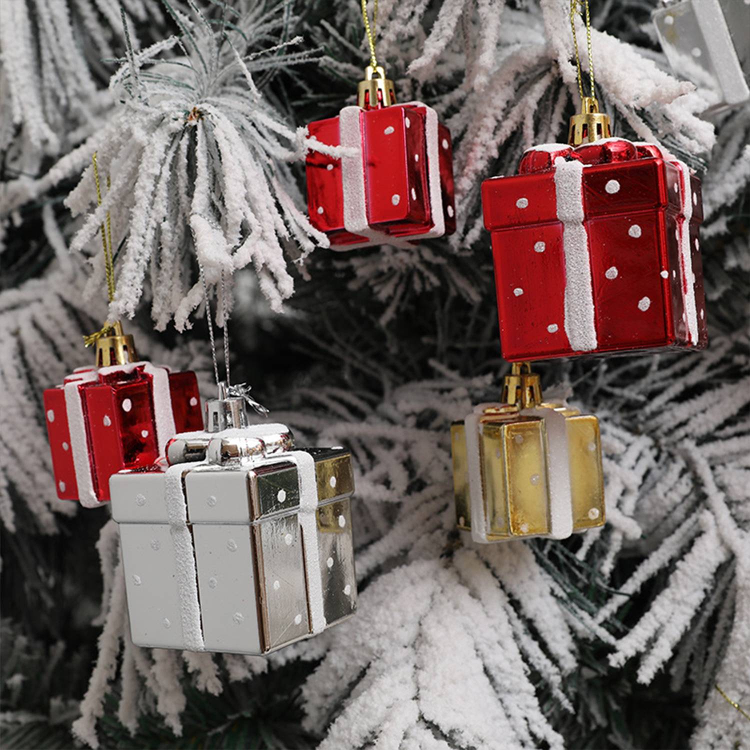 4 Pcs Mini Christmas Tree Ornament Gift Boxes 6