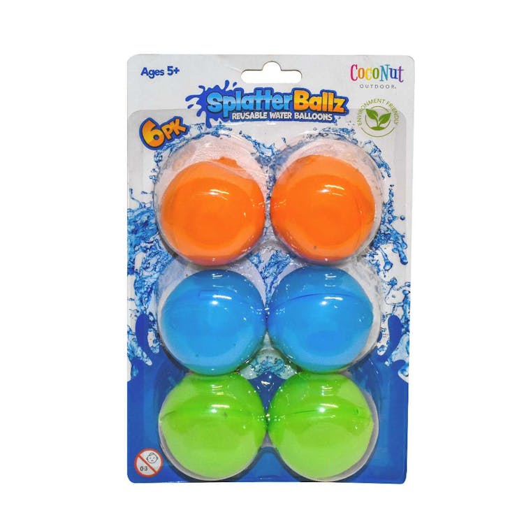 Reusable Water Balloons Three Assorted Colors - 6 Pack