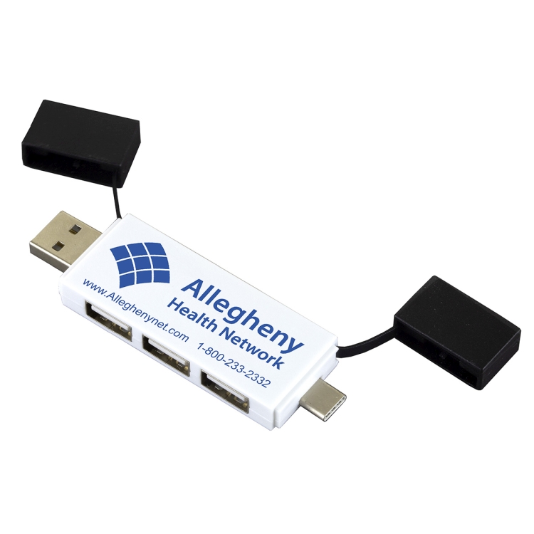 "Freedom" 2 in 1 – 3 Port Mini USB Hub with Type A & Type C Adapter 23